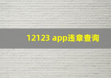 12123 app违章查询